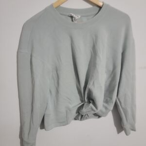 For The Republic Light Gray Knotted Sweatshirt